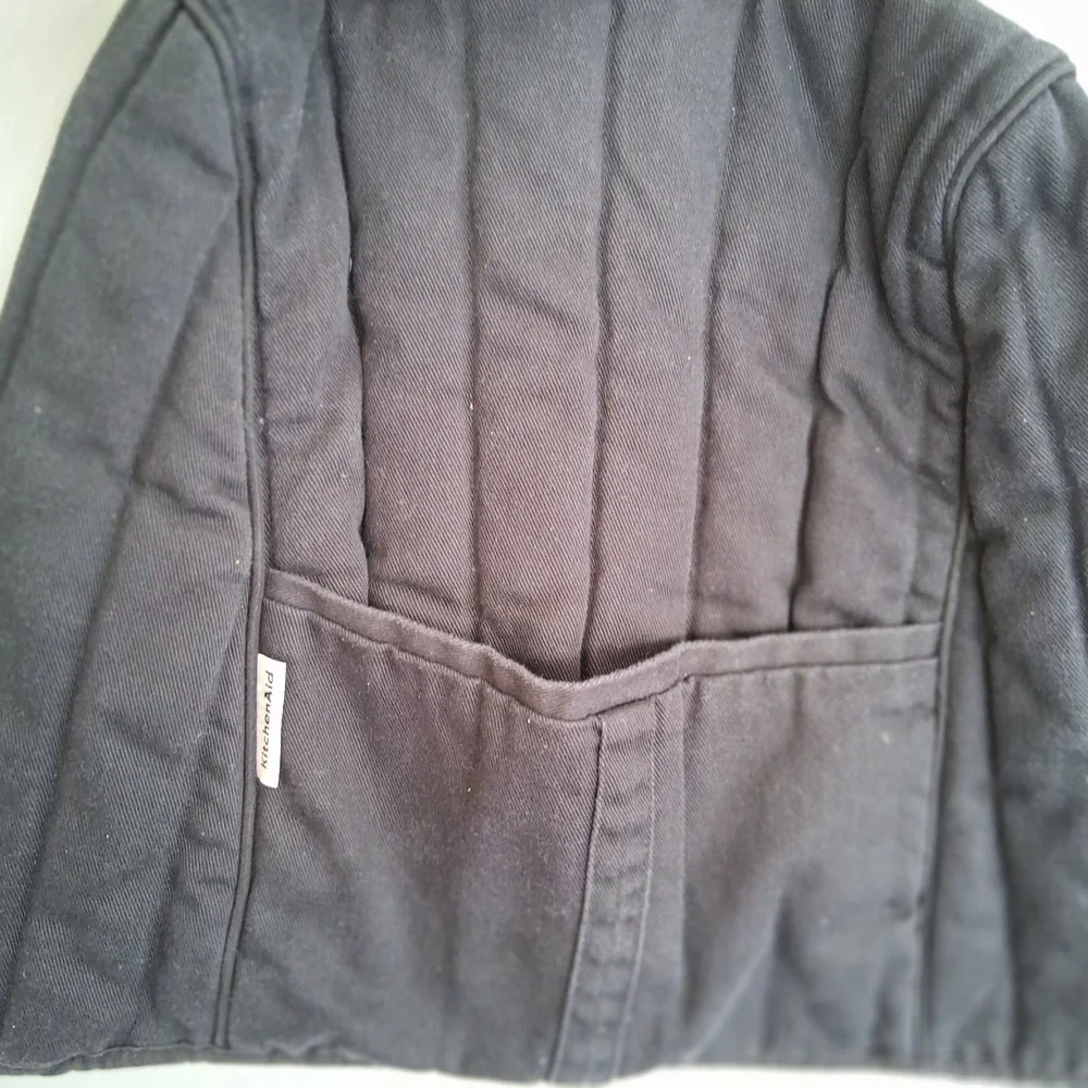 Genuine KitchenAid Black Quilted Canvas Appliance Cover VGC Side Pocket